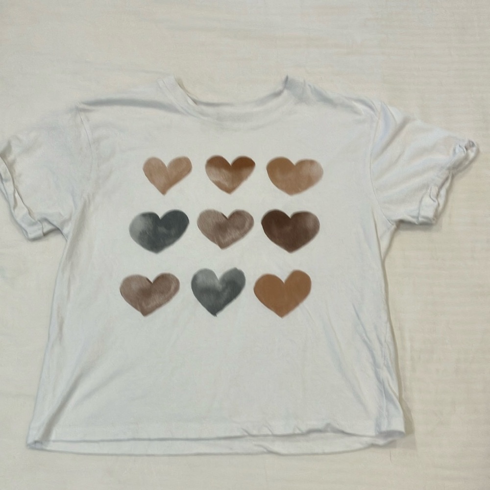 Rebel Sufar Heart Pattern teen size T-Shirt